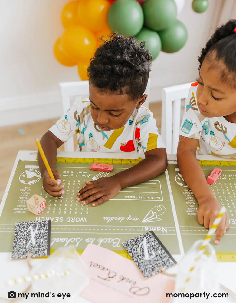 Back To School Green Chalkboard Placemats (Set of 12)