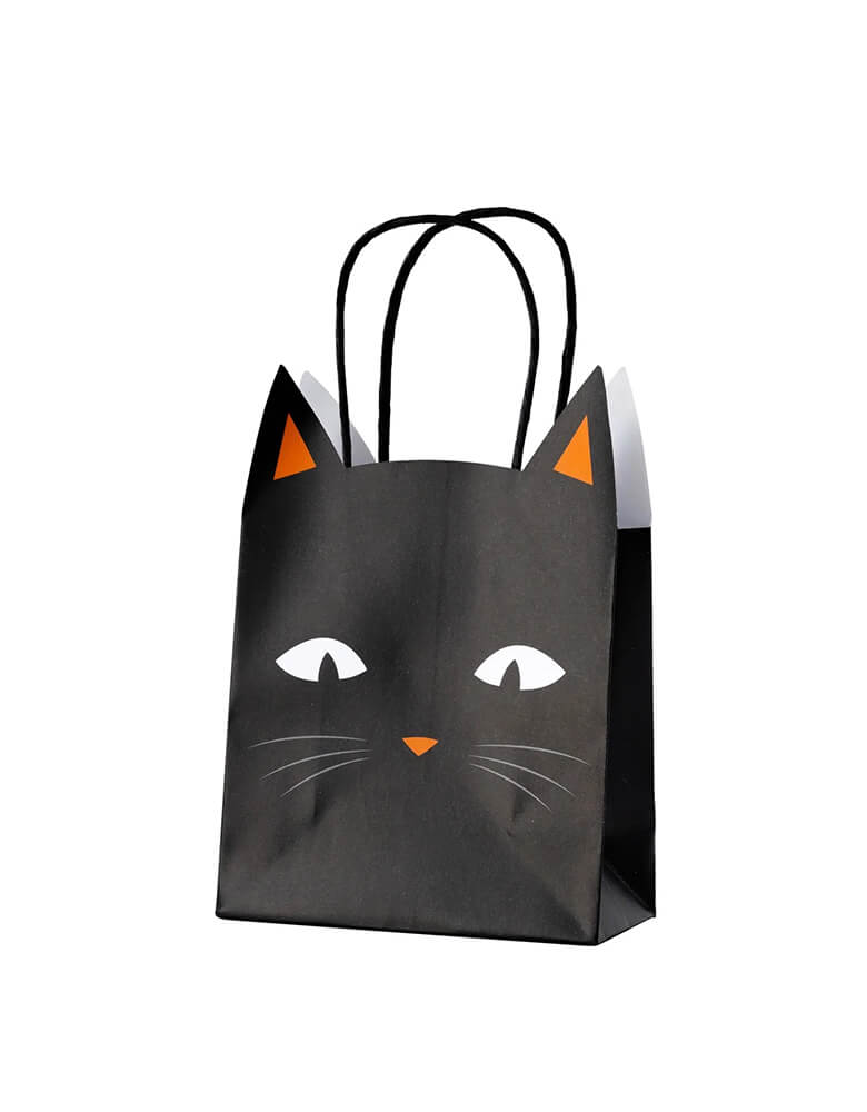 Momo Party 5" x 4" x 5" black cat treat bags by My Mind's Eye.