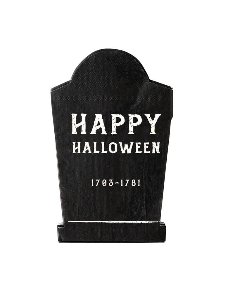 Haunted Village Tombstone Shaped Paper Dinner Napkins (Set of 24)