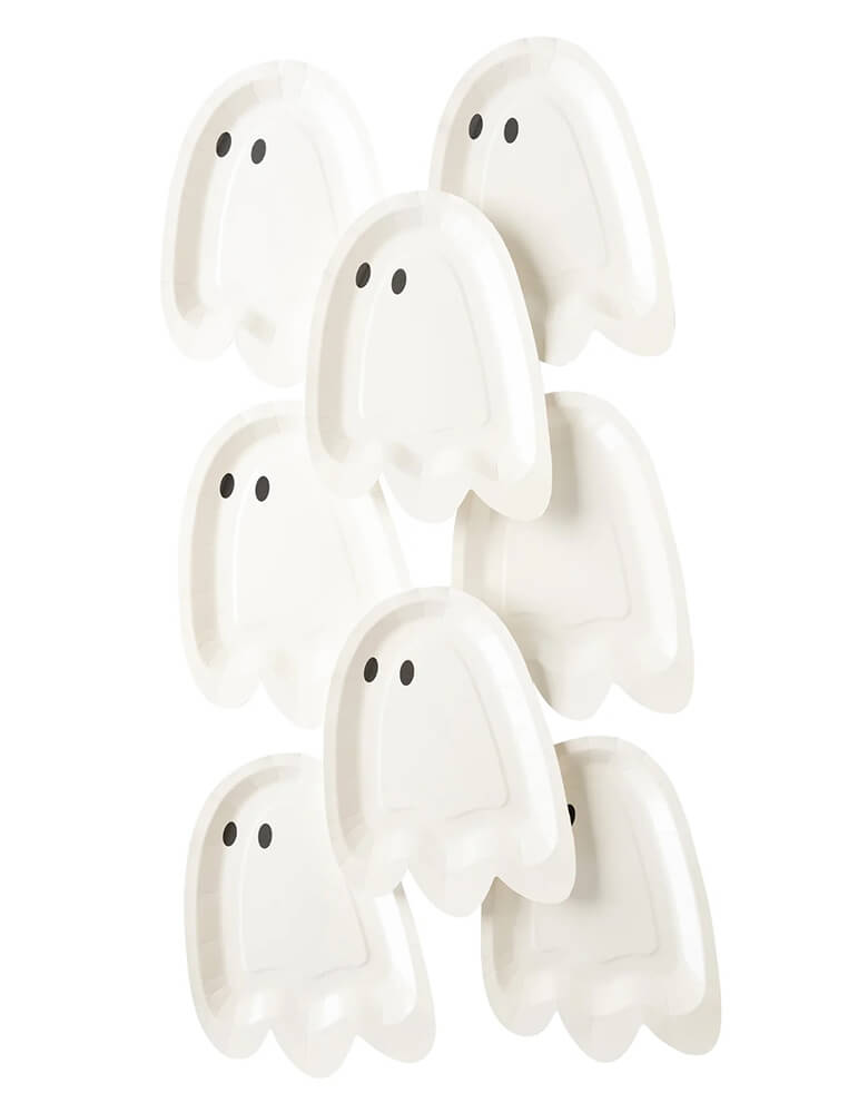 Hey Pumpkin Ghost Shaped Paper Plates (Set of 8)