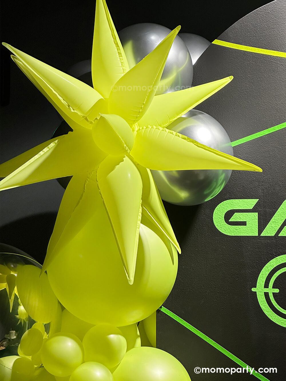 Jumbo 12 Point Neon Yellow Starburst Balloon