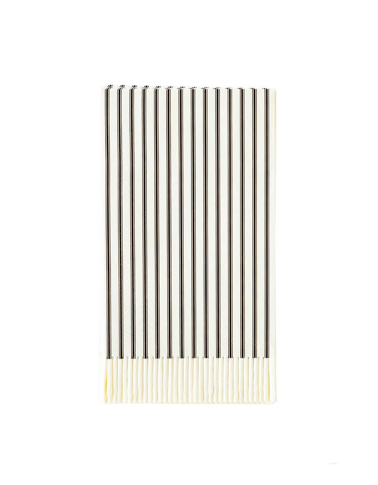 Salem Apothecary Black Ticking Fringe Dinner Napkins (Set of 24)