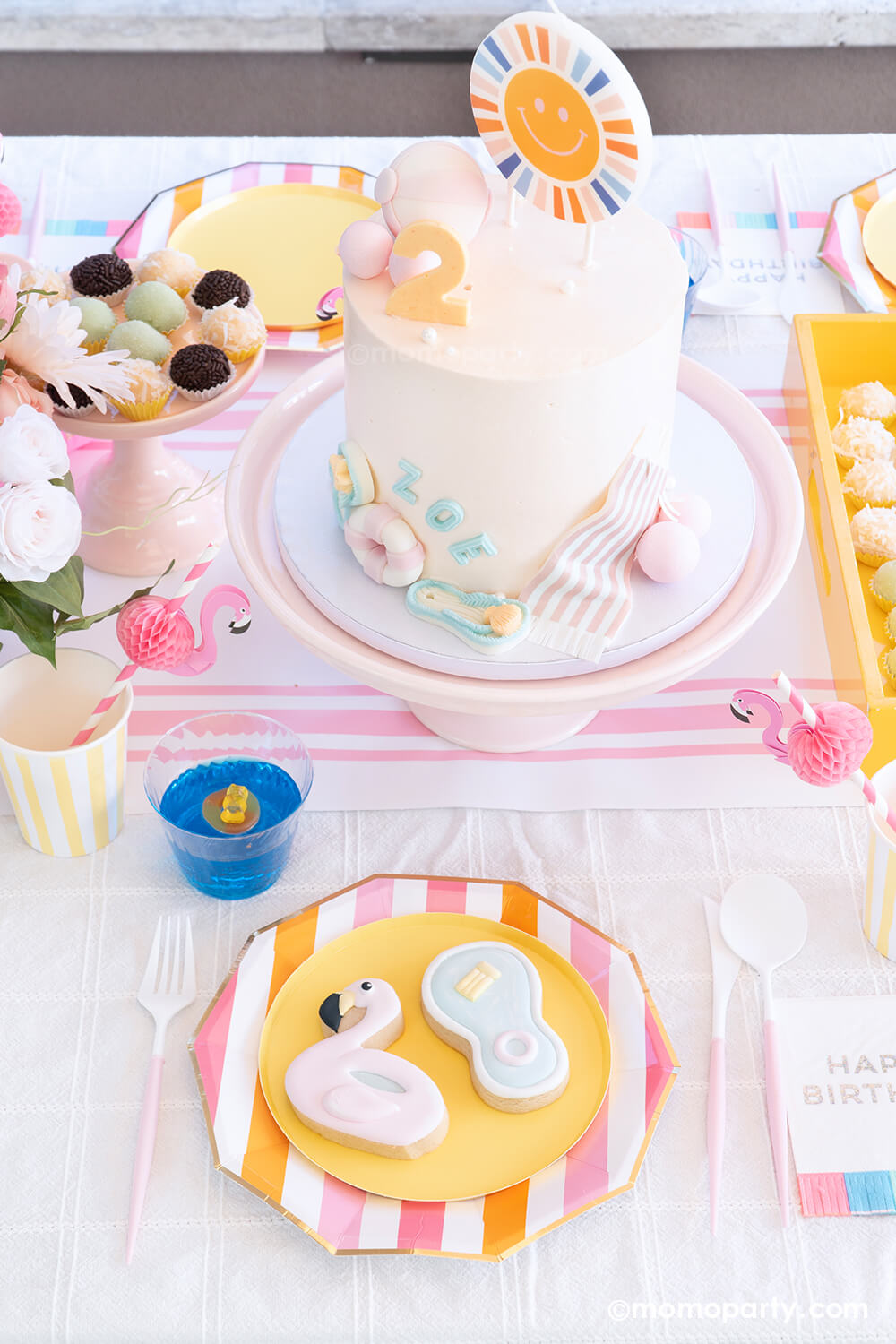 Smiley Sun Shaped Cake Candle