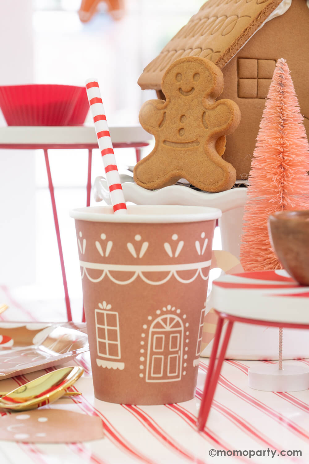 Gingerbread House Paper Party Cups With Handle (Set of 8)