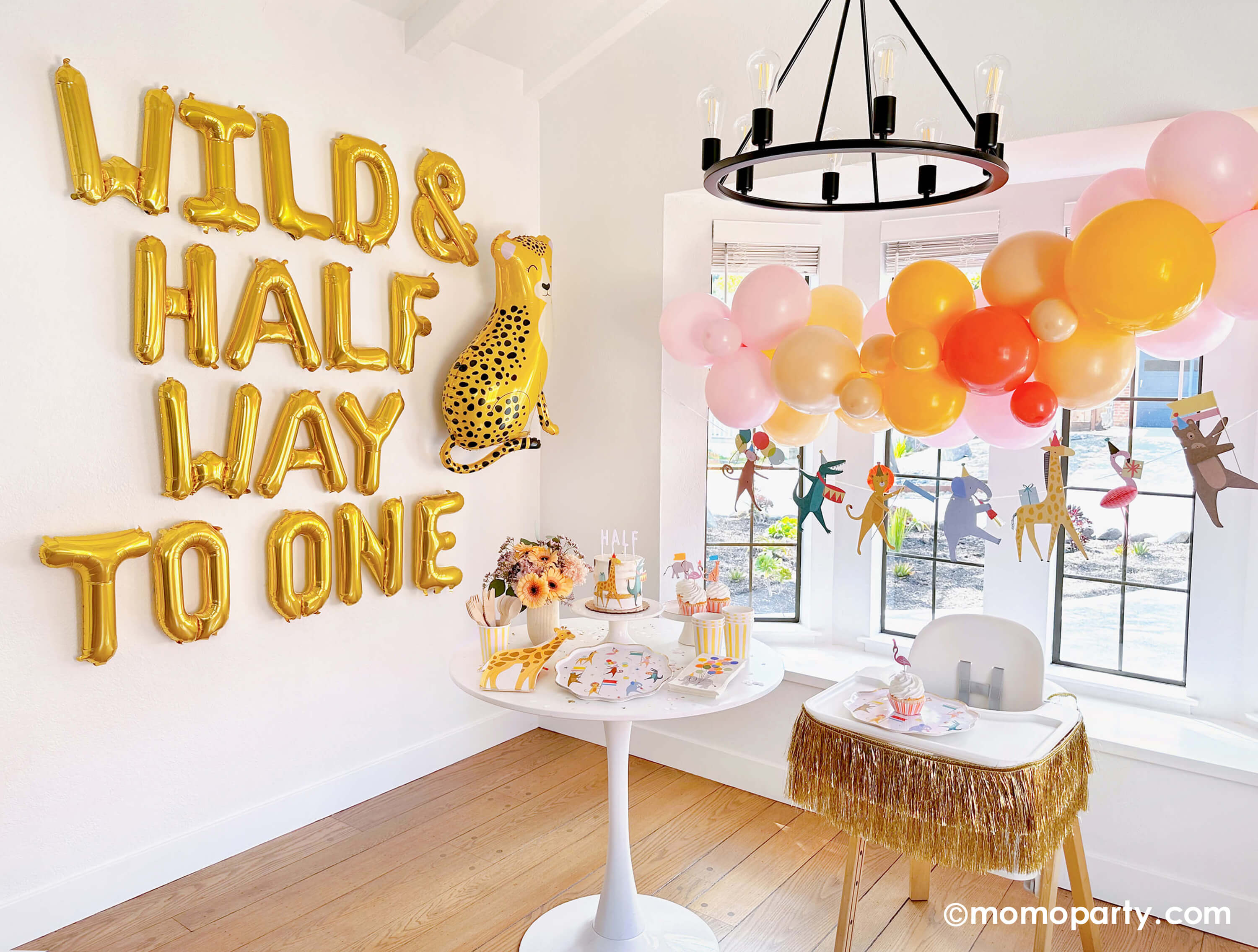 Wild & Half Way To One Mylar Balloon Set