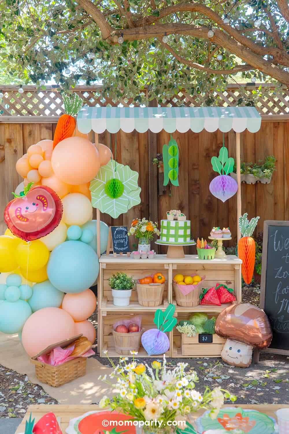 Giant Vegetable Honeycomb Decorations (Set of 10)