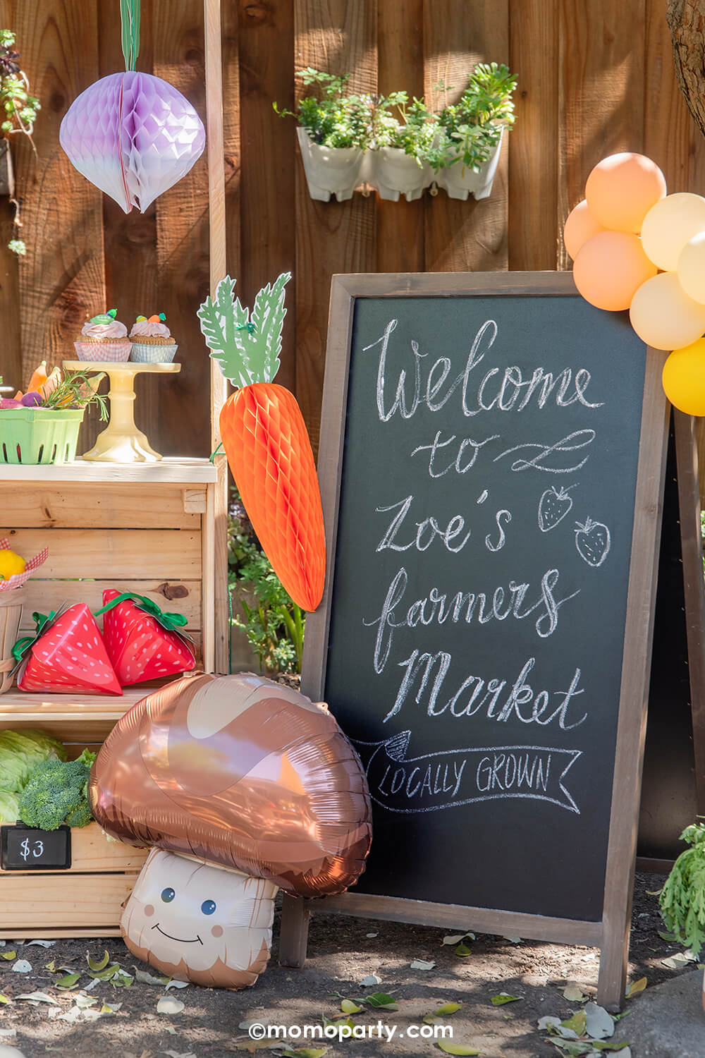 Giant Vegetable Honeycomb Decorations (Set of 10)