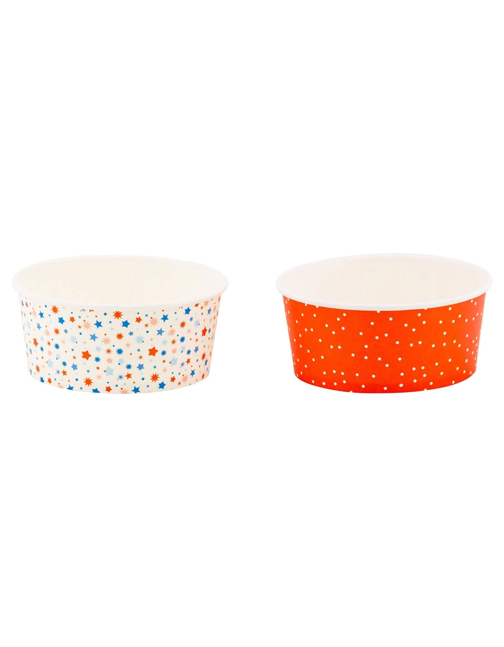 Momo Party's 2.25" Multi Stars Ice Cream Cups by My Mind's Eye. Featuring a star pattern, these cups are perfect for serving up your favorite frozen treats at your Fourth of July or any patriotic themed parties. Comes in a pack of 12, making sure everyone at the party can enjoy.