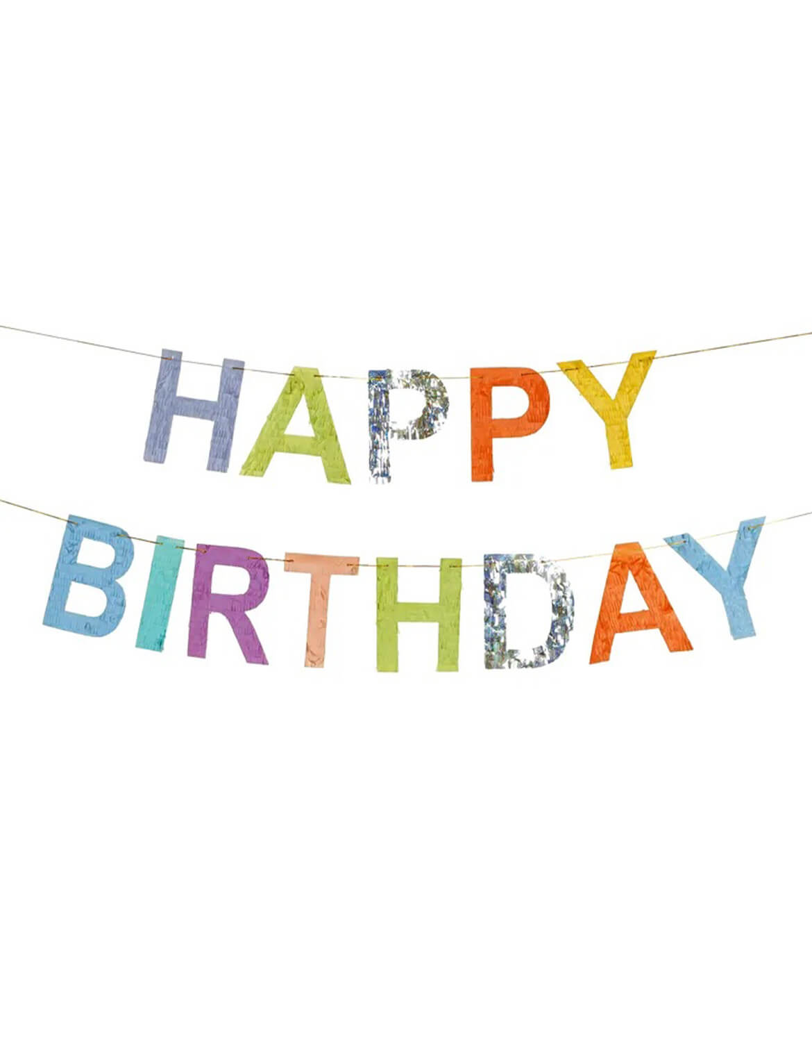 Momo Party's 7.2 ft Colorful 'Happy Birthday' banner by Party Deco on a white background.