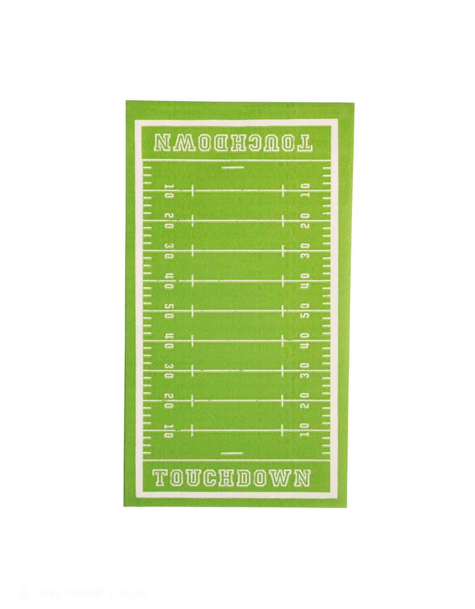 Momo Party's 4.25" x 7.75" Football Field Dinner Napkin by My Mind's Eye on a white background.