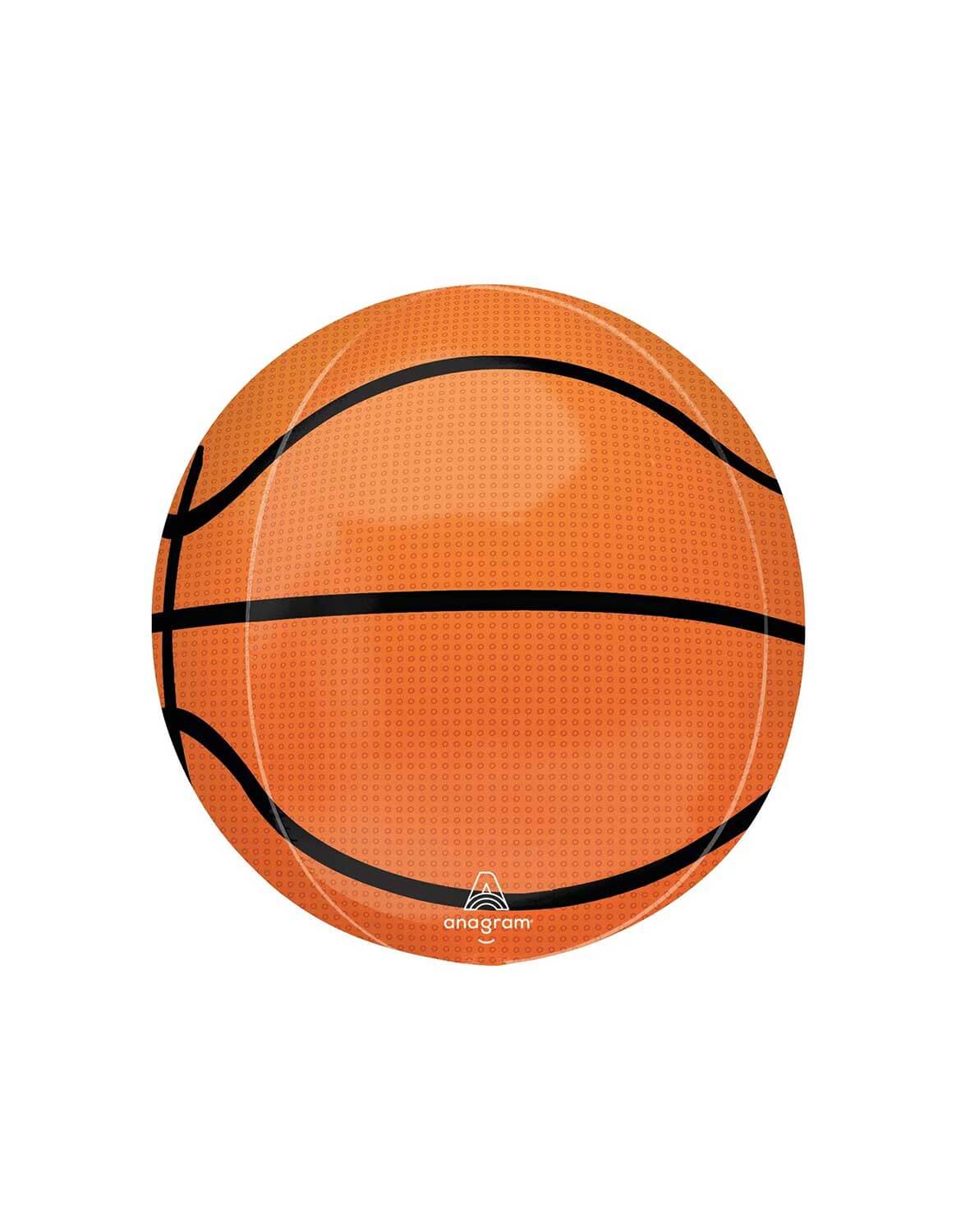 Momo Party's 16" Basketball Orbz Shaped Foil Balloon by Anagram Balloons against a white background.