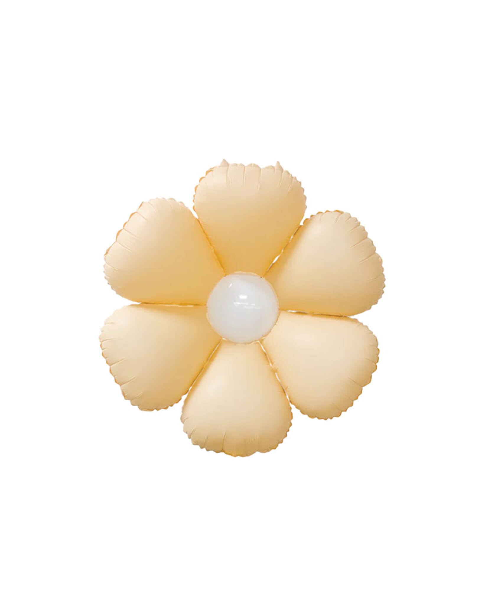 Momo Party's 16" Junior Pastel Peach Daisy Flower Balloon. Perfect for Easter celebrations, a tea party, or girl's daisy, groovy vibe themed birthday party.