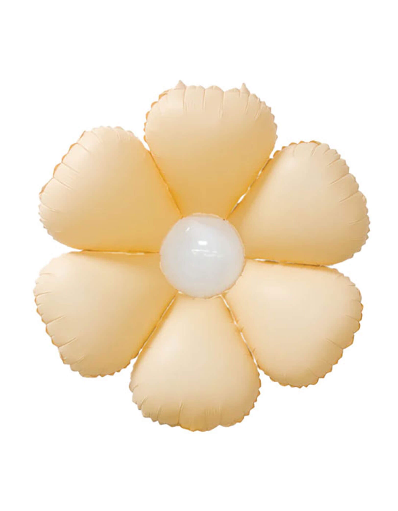 Momo Party's 34" Pastel Peach Daisy Flower Balloon. Perfect for Easter celebrations or a daisy / groovy vibe themed birthday celebration.