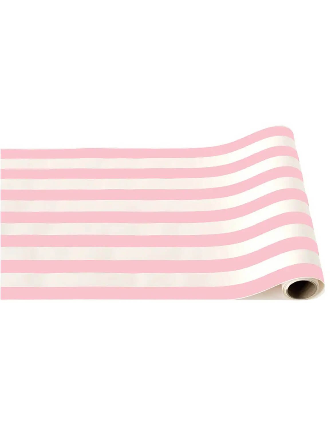 Momo Party's Petal Pink Cabana Stripe Table Runner on a white background.