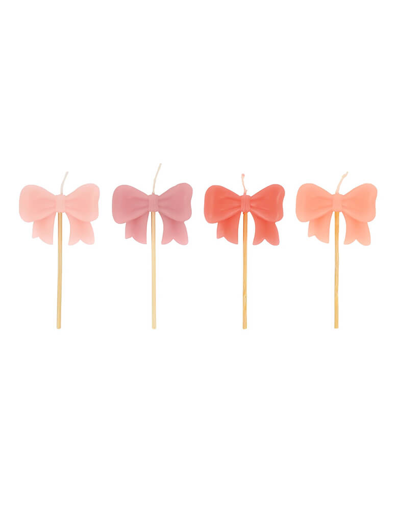 Momo Party's 1.35" pink bow candles by Meri Meri.