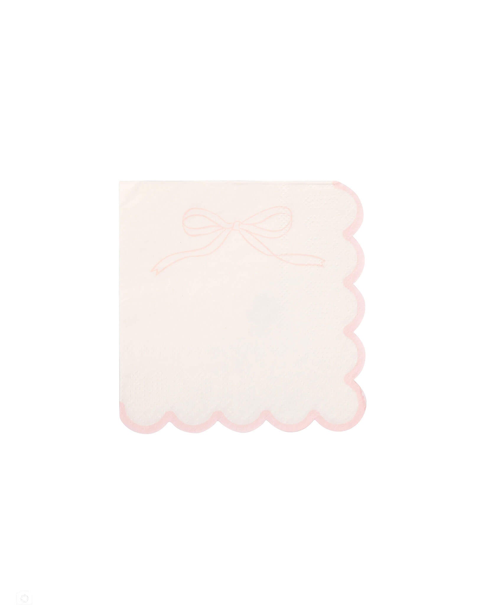 Momo Party's 5" cream scalloped napkins by My Mind's Eye on a white background.