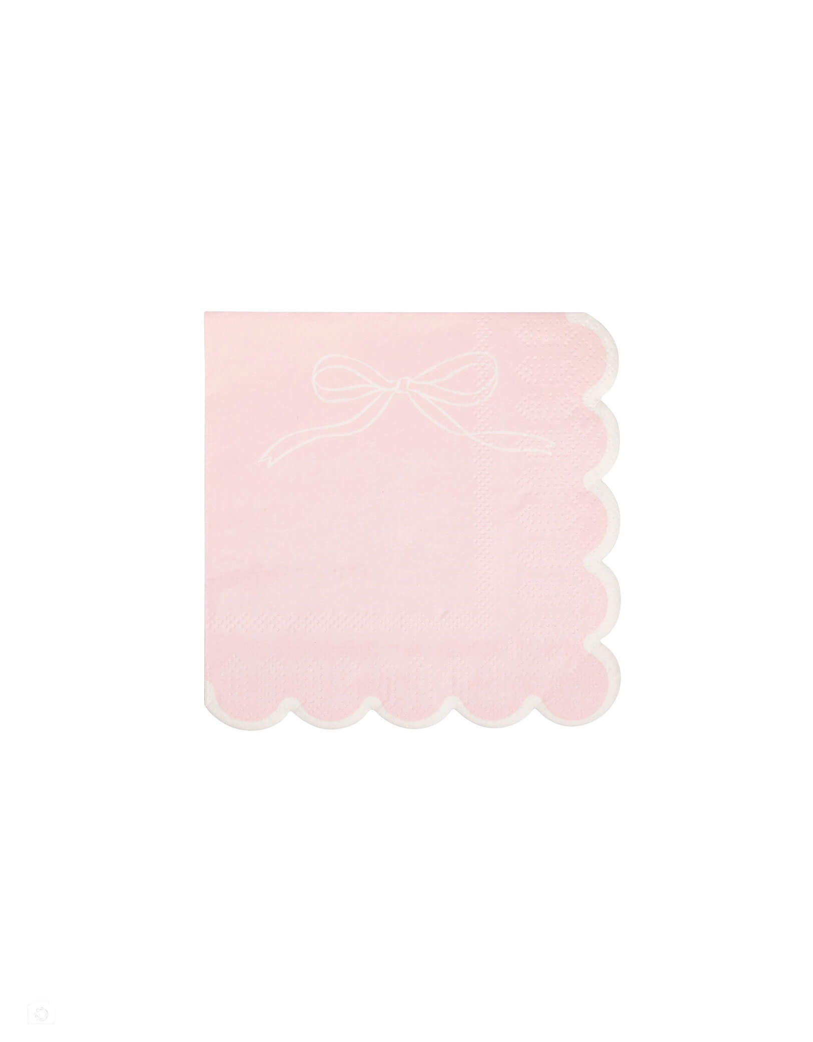 Momo Party's 5" pink scalloped napkins by My Mind's Eye on a white background.