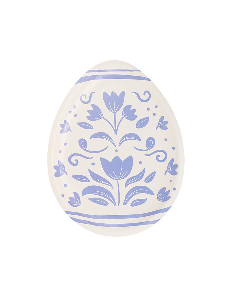 Momo Party's 12" Floral Egg Shaped Paper Plates by My Mind's Eye. Add some spring flair to any Easter table with these stylish Floral Egg Shaped Paper Plates. The egg shape and classic floral design make them perfect for any Easter celebration.