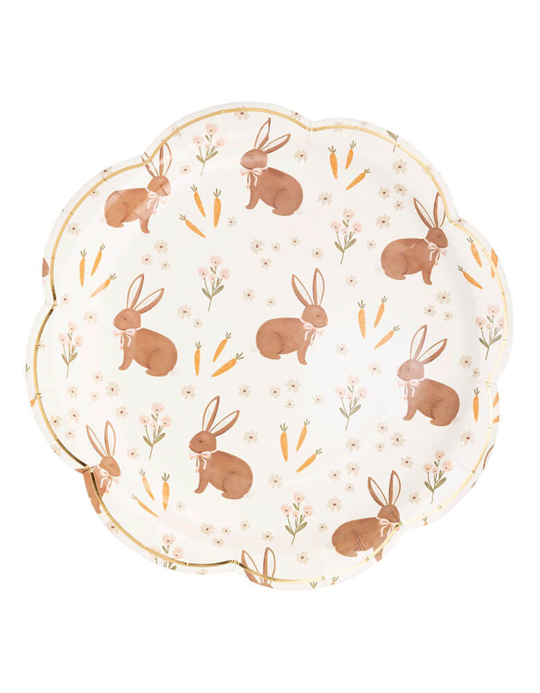 Momo Party 10" x 10" rabbit scatter plates. Featuring a whimsical rabbit design, this plate is perfect for serving up snacks and appetizers. A must-have for any fun-loving host!