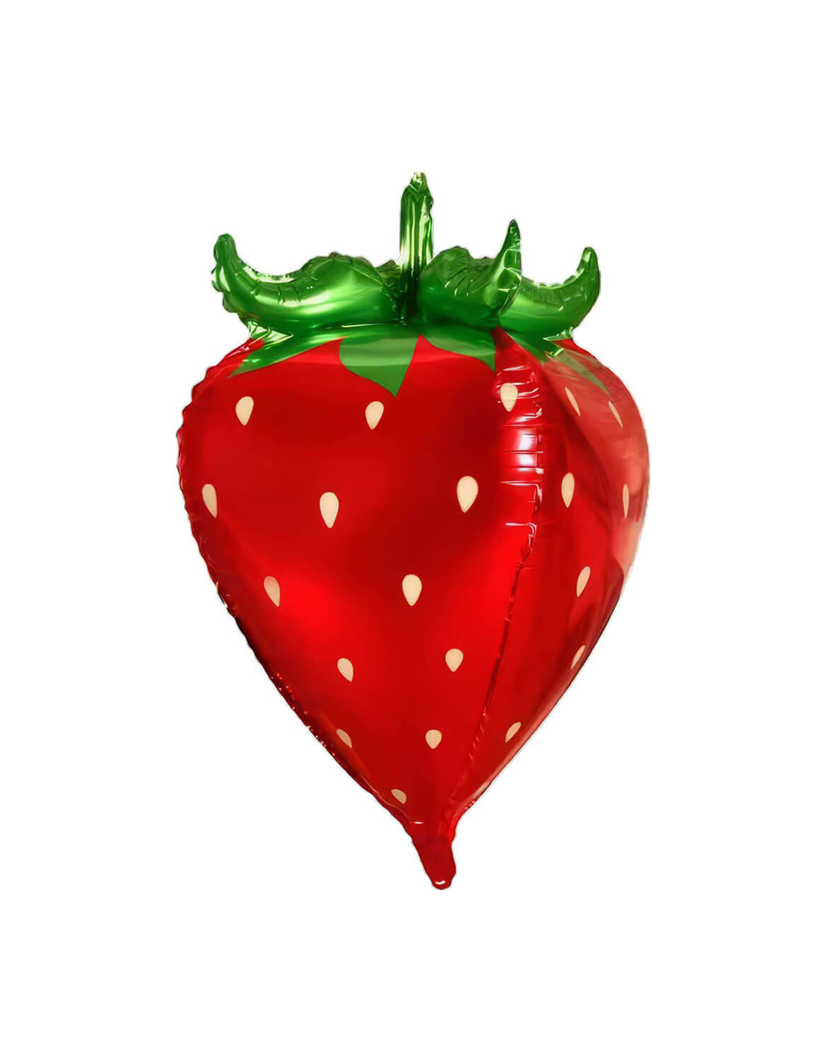 Momo Party's 22" 3D Red Strawberry shaped Foil Balloon inflated against a white background.