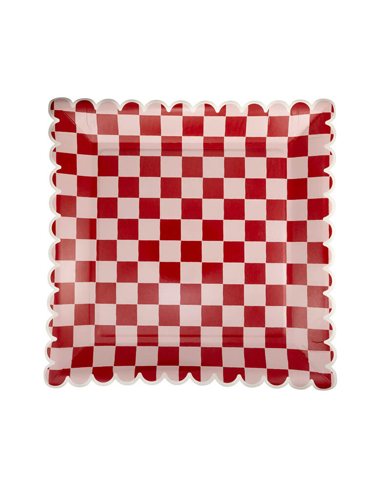 Momo Party's 10" Pink and Red Checked Paper Plates by My Mind's Eye. The perfect blend of a playful pattern and vibrant colors will add a touch of fun to any table setting. Get ready to serve up some serious style with these quirky and eye-catching plates. They're perfect for the Holiday celebration or Valentine's Day party!