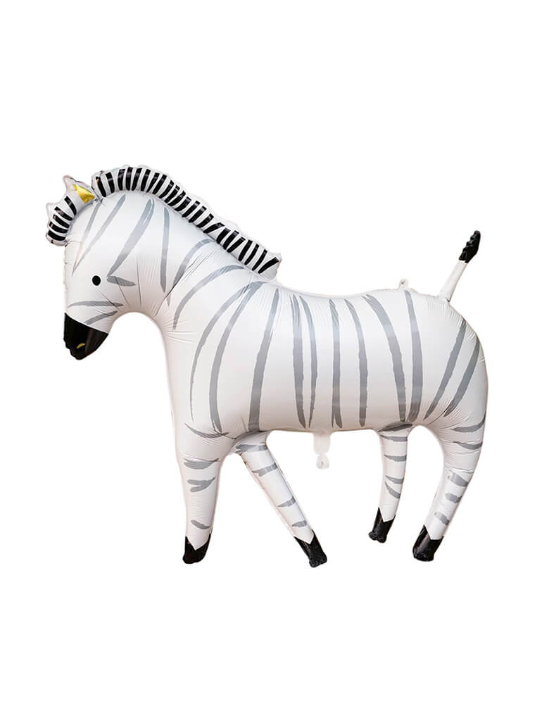 Momo Party 24" Safari Zebra Mylar Balloon by My Mind's Eye. With a playful whimsical illustration design, this cute zebra balloon will set a scene and add a whimsical touch to your little explorer's birthday party, or just to celebrate their special day.