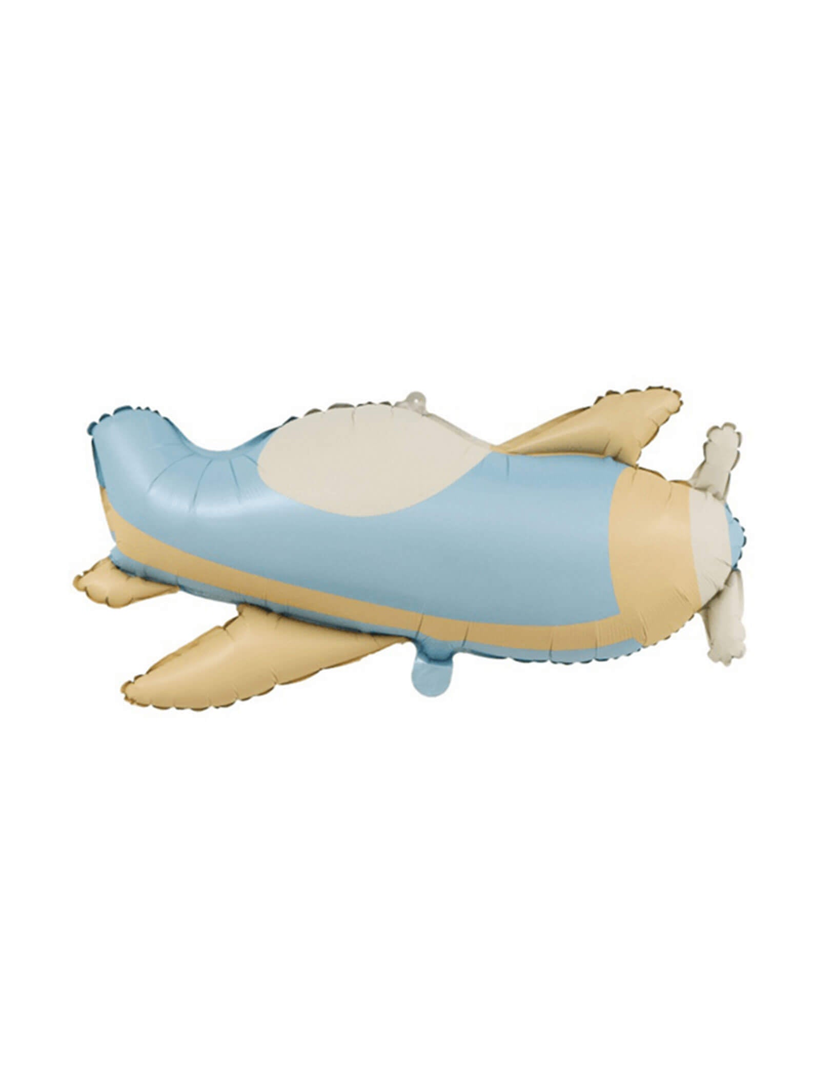 30.7 x 16.5 inches Satin Finish Pastel Airplane Foil Balloon from Momo Party. Make your little pilot's airplane party pop with this cute pastel satin airplane foil balloon! With a self-sealing valve to keep the gas inside, this balloon can be filled with helium for a floating effect or with a balloon air inflator for an extra special touch.