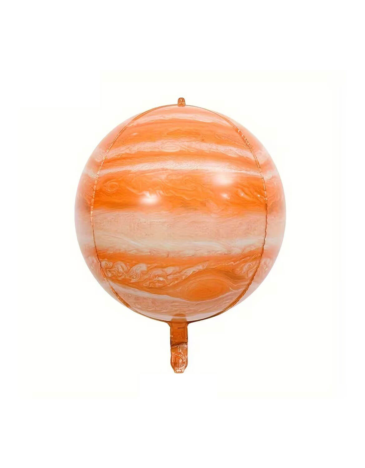 Momo Party's 22" Orange Planet Jupiter Orb Foil Balloon in marbled pattern on a white background.