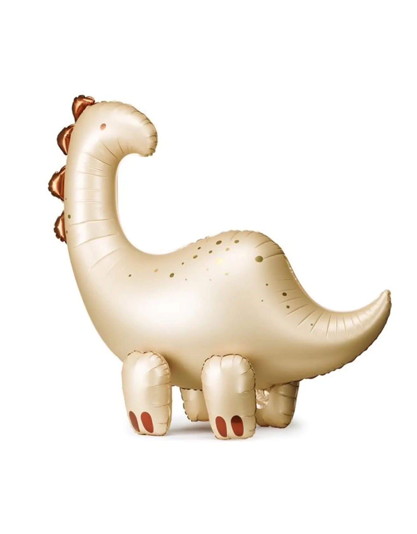 Momo Party's 33.5" x 35.3" Brontosaurus Standing Foil Balloon by Party Deco. This balloon is sure to make your little one's party prehistoric! Stand out from the rest with this cute brontosaurus balloon that's sure to create a roarsome atmosphere. Perfect for any dinosaur themed bash!