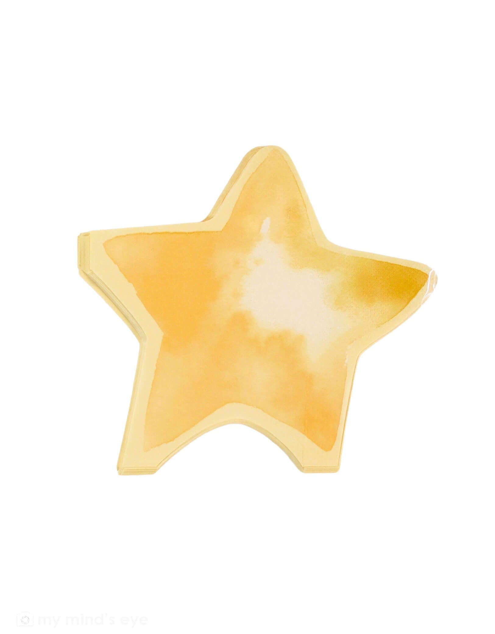 Momo Party's 5.25" x 6" Star-shaped napkin with a gradient of yellow to white on a white background.