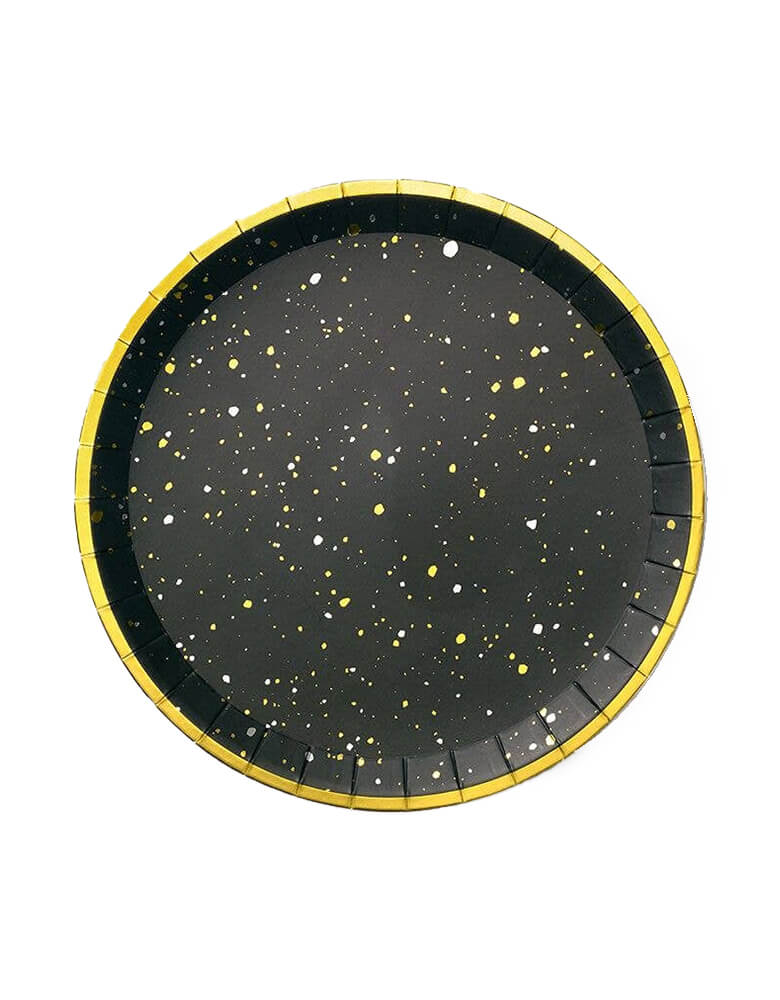 Momo Party's Starry Night Large Plates by Coterie. These gorgeous starry night plates with gold rim are great for a graduation party