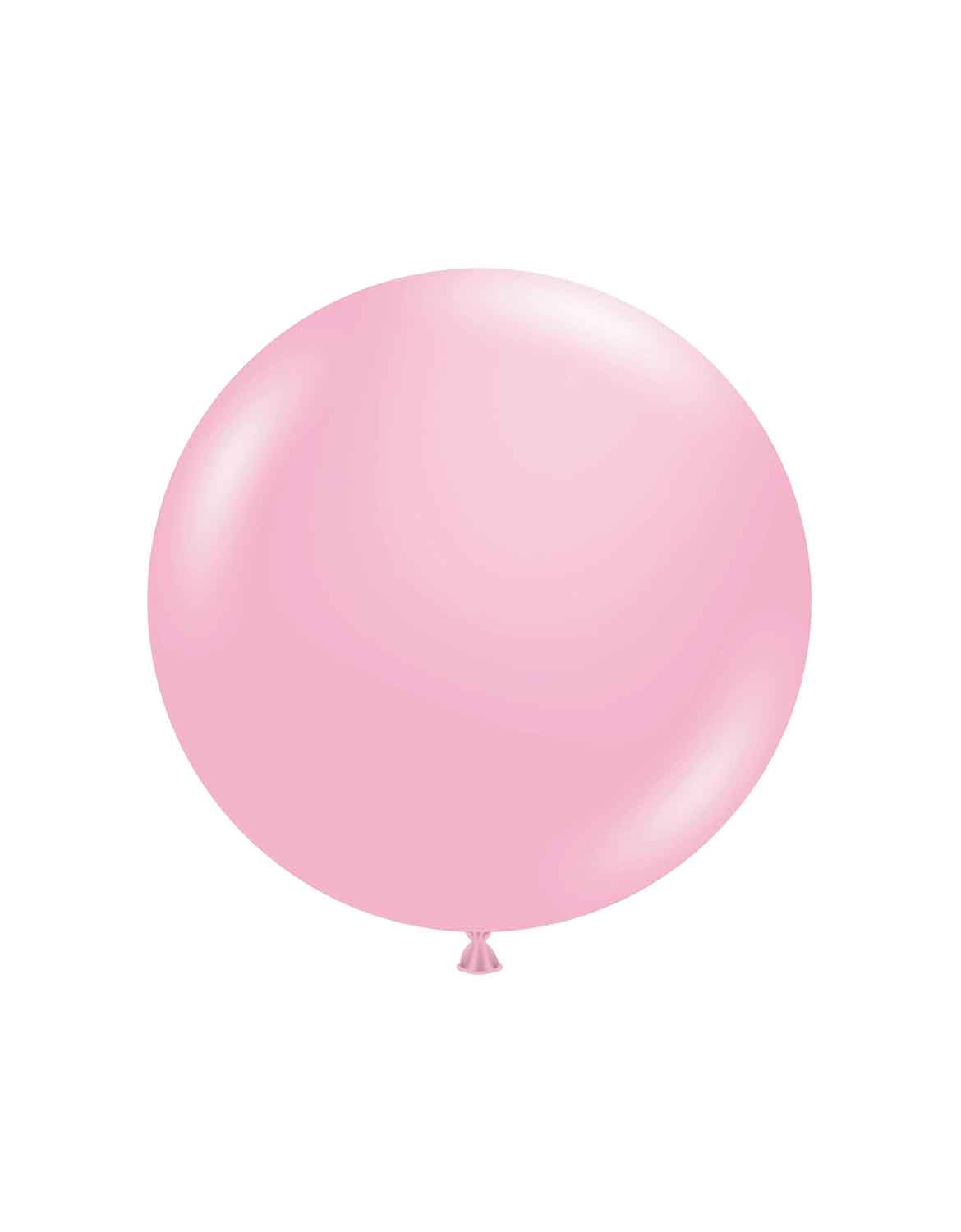 Momo Party's single jumbo round 24" baby pink Latex Balloon by Tuftex balloons on a white background.
