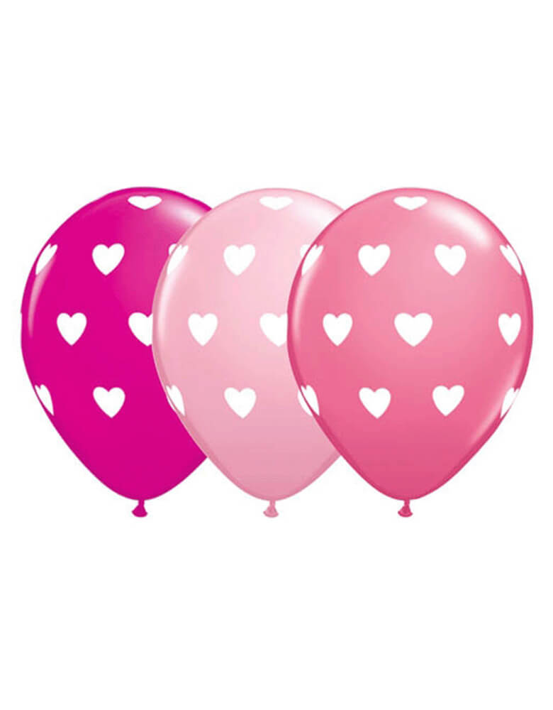 Qualatex 11'-Big-Heart-Latex-Balloon-Mix-in-Pink for Valentine's Galentine's Day Celebration
