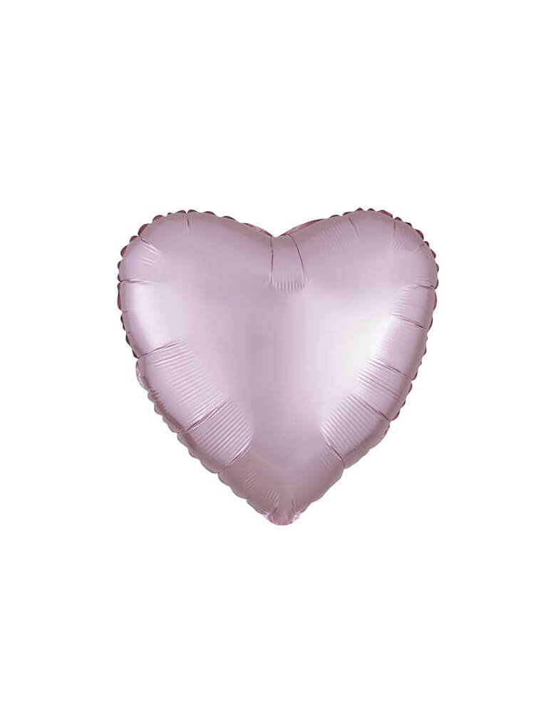 Junior Pastel Pink Satin Luxe Heart Shaped Foil Balloon