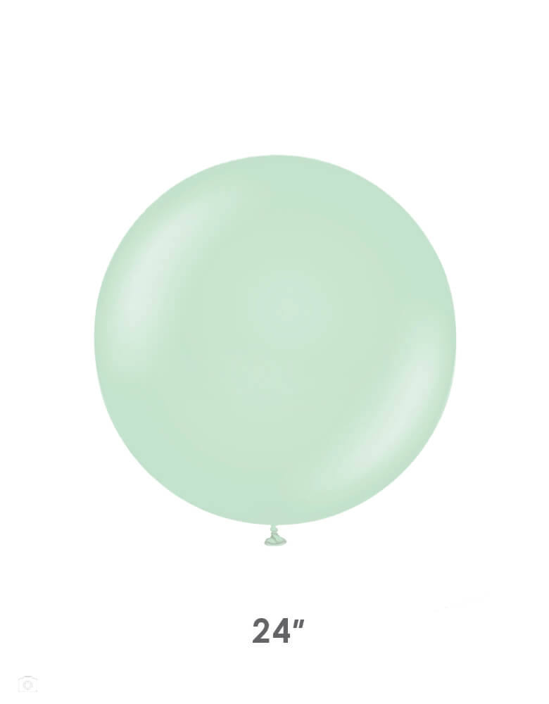 Betallic balloons Jumbo Round 24" Pastel Matte Mint Latex Balloon. This jumbo 36" round latex balloon is perfect for making a stunning balloon cloud at a larger scale. Or simply decorate it with tassels, ribbon, or fringe to create a WOW effect!