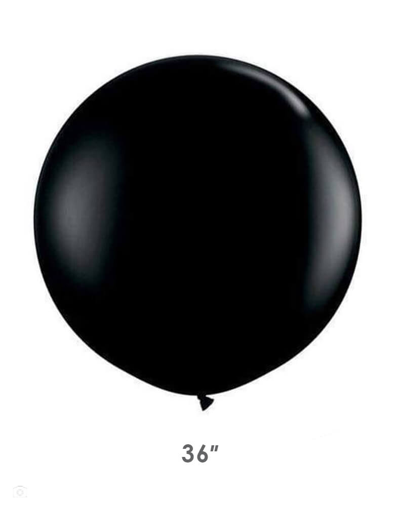 Qualatex Balloons - Jumbo Round 36" Black Latex Balloon. This jumbo 36" round latex balloon is perfect for making a stunning balloon cloud at a larger scale.