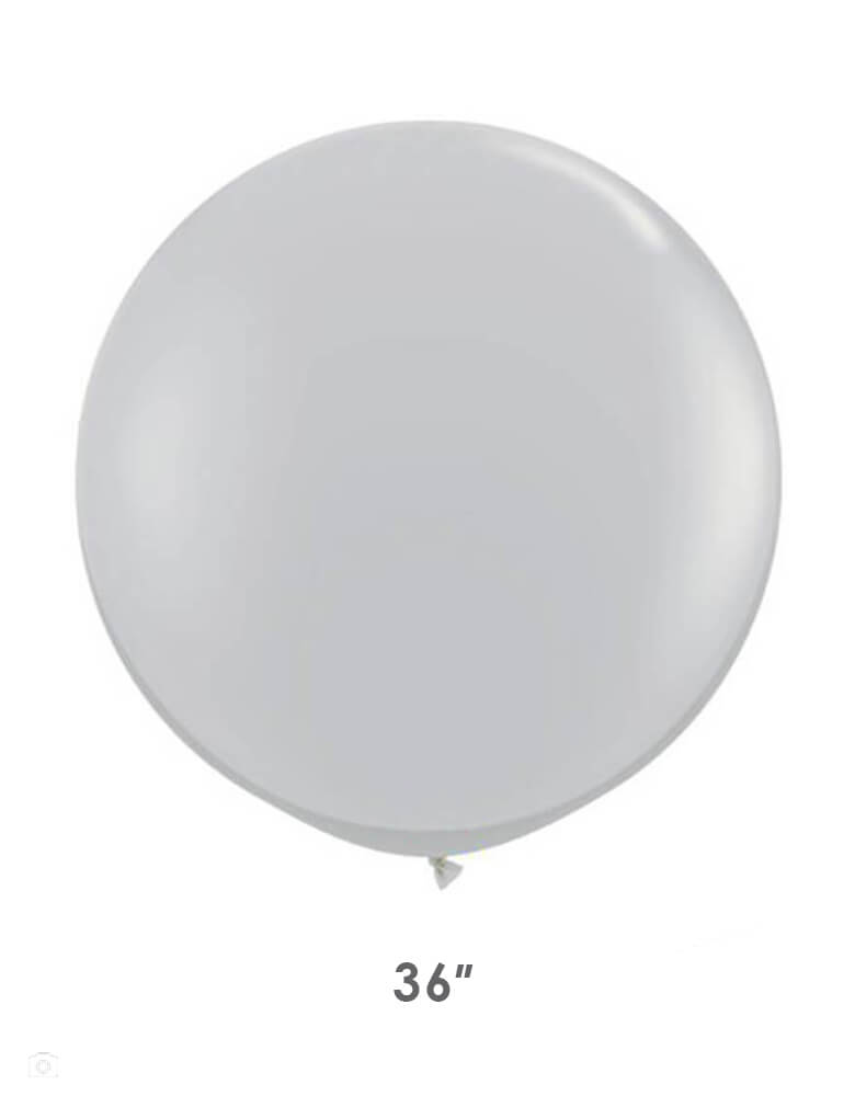Qualatex Balloons - Jumbo Round 36" Gray Latex Balloon. This jumbo 36" round latex balloon is perfect for making a stunning balloon cloud at a larger scale.