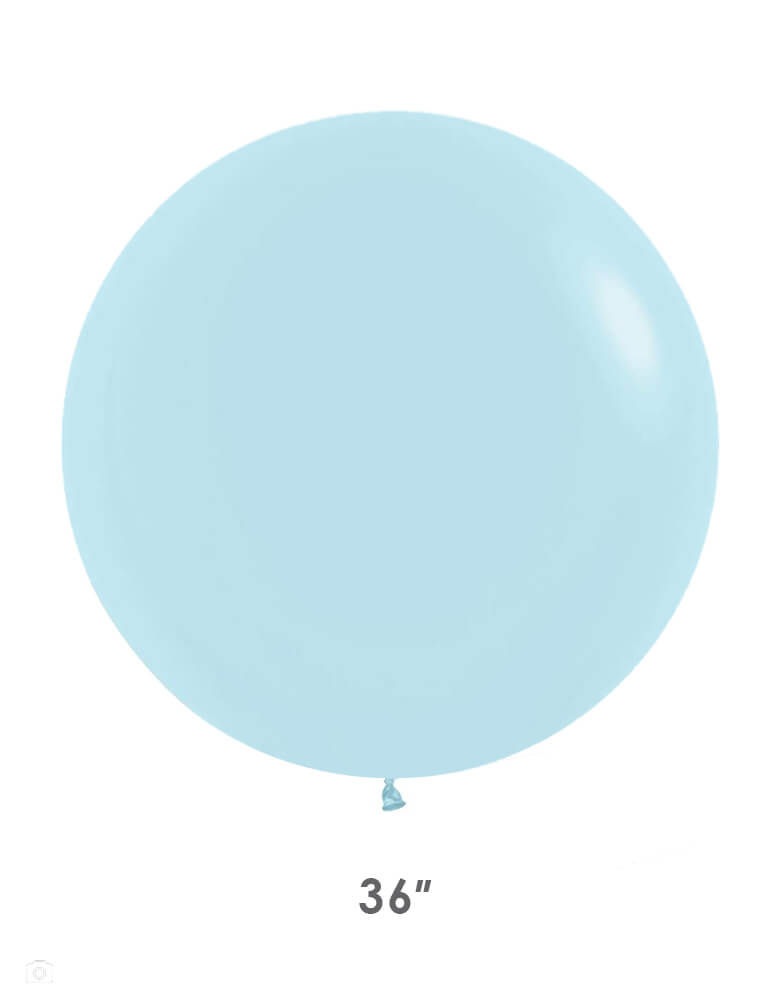 Betallic balloons Jumbo Round 36" Pastel Matte Blue Latex Balloon. This jumbo 36" round latex balloon is perfect for making a stunning balloon cloud at a larger scale. Or simply decorate it with tassels, ribbon, or fringe to create a WOW effect!