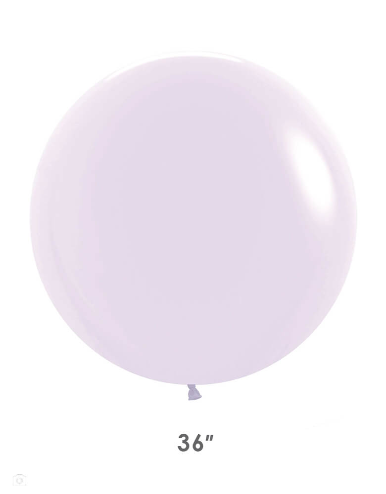 Betallic balloons Jumbo Round 36" Pastel Matte Purple Latex Balloon. This jumbo 36" round latex balloon is perfect for making a stunning balloon cloud at a larger scale. Or simply decorate it with tassels, ribbon, or fringe to create a WOW effect!