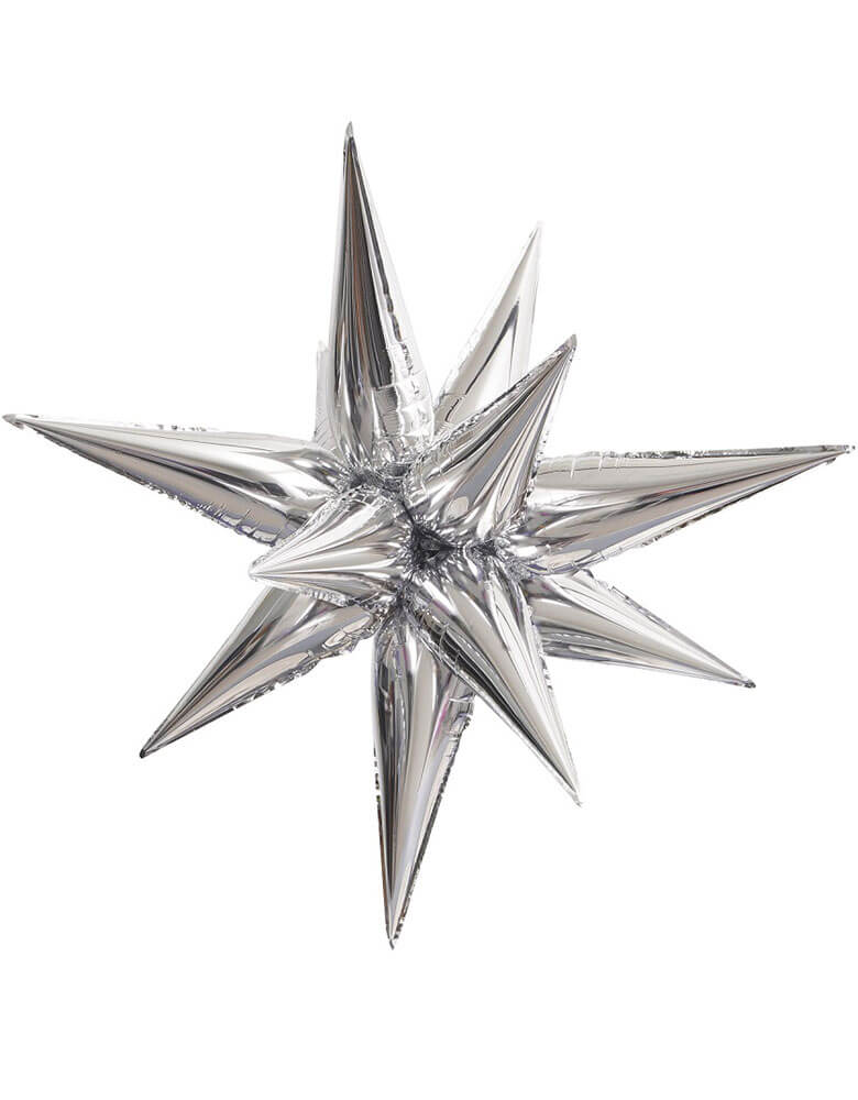 40" Silver Jumbo Star-Burst Balloon Airfill Only