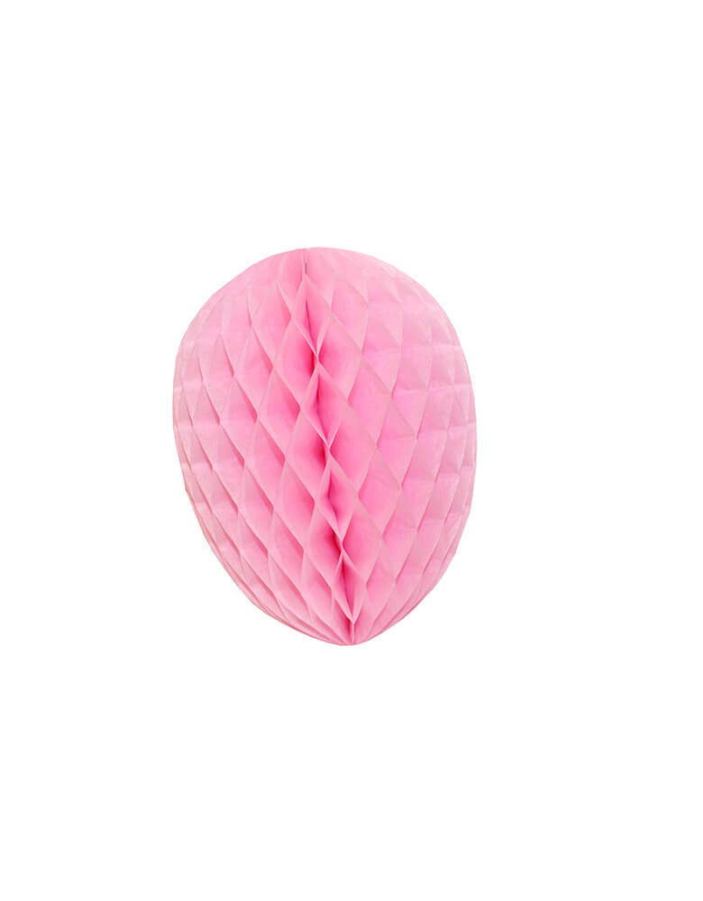 Devra Party - 9 inch Honeycomb Egg decoration in light pink color. This honeycomb egg decorations is a great way to set the stage for your Easter or spring themed event! The eggs are crafted from the finest honeycomb tissue paper and come with an attached hanging string. Hang them from the ceiling or open half-way to attach to the wall for a fun photo backdrop.