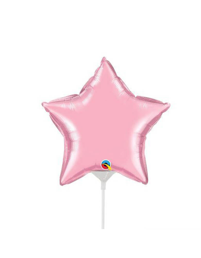 Qualatex Balloons - 9″ Mini Star Shaped Foil Balloon in Pearl Pink color
