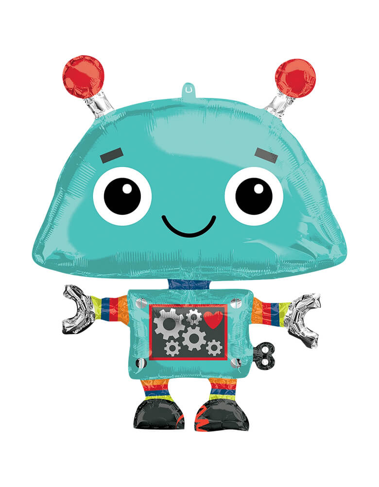 Anagram Balloons 41571 Robot SuperShape™ XL® P35. Accent your robot or space themed party with this 35 inches Adorable Robot shaped Foil Mylar Balloon
