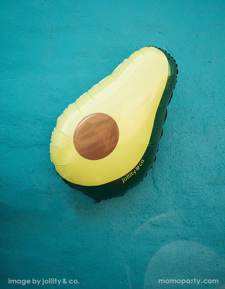 Jollity & Co. 30 inches Avocado Foil Mylar Balloon. perfect for setting behind the taco bar, celebrating Cinco de Mayo or hosting a fiesta-themed birthday party