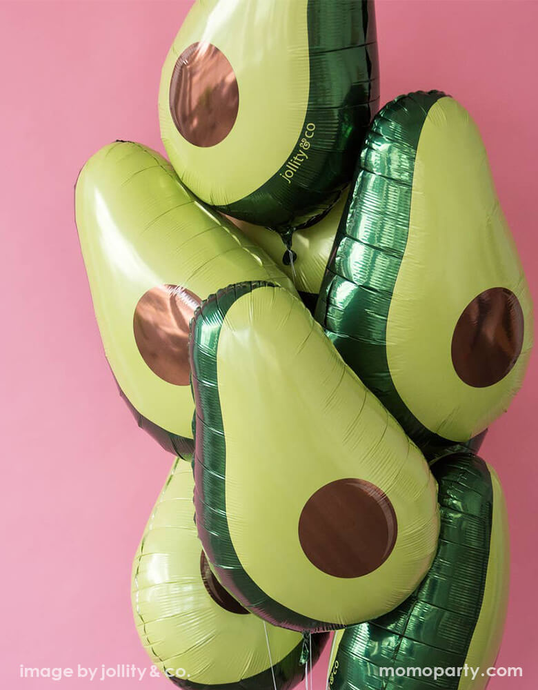 Jollity & Co. 30 inches Avocado Foil Mylar Balloon. perfect for setting behind the taco bar, celebrating Cinco de Mayo or hosting a fiesta-themed birthday party