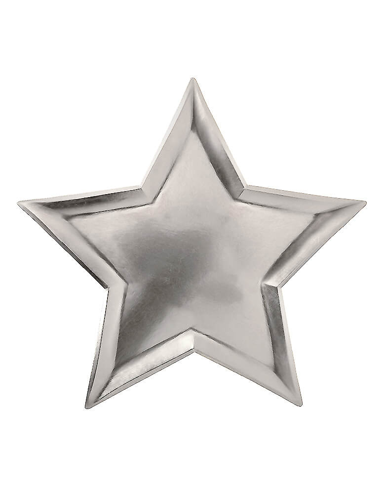 Meri Meri Foil die-cut Silver Star Paper Plates