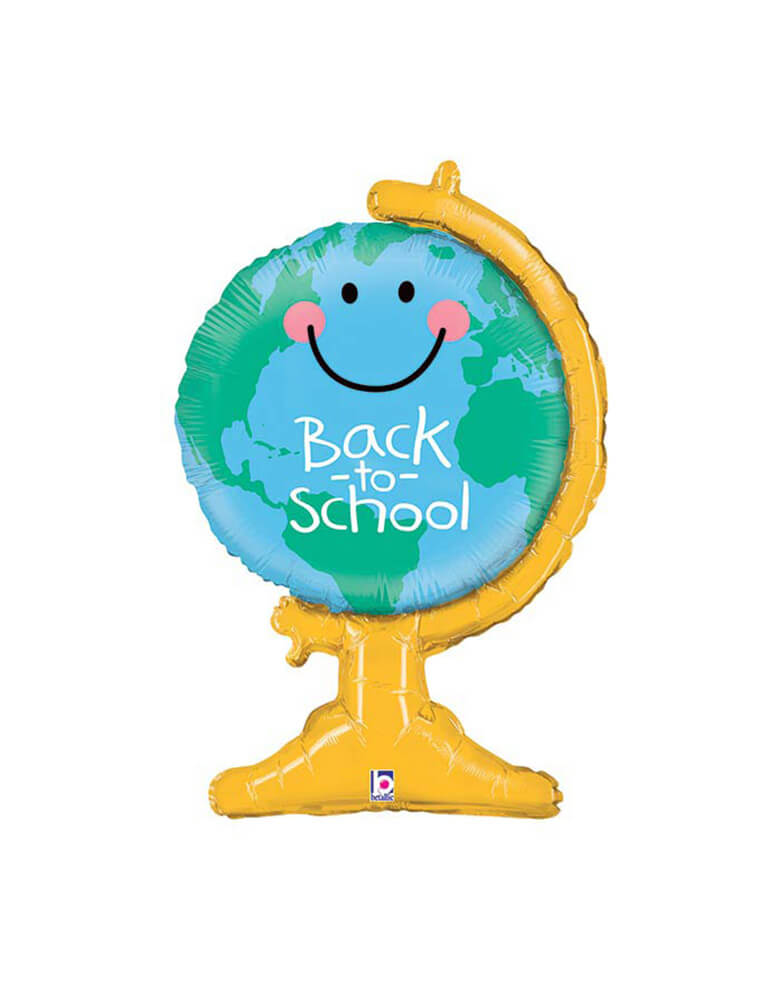 Betallic 33" Back To School Globe Foil Mylar Balloon. Back to school balloom, back 2 school foil balloon