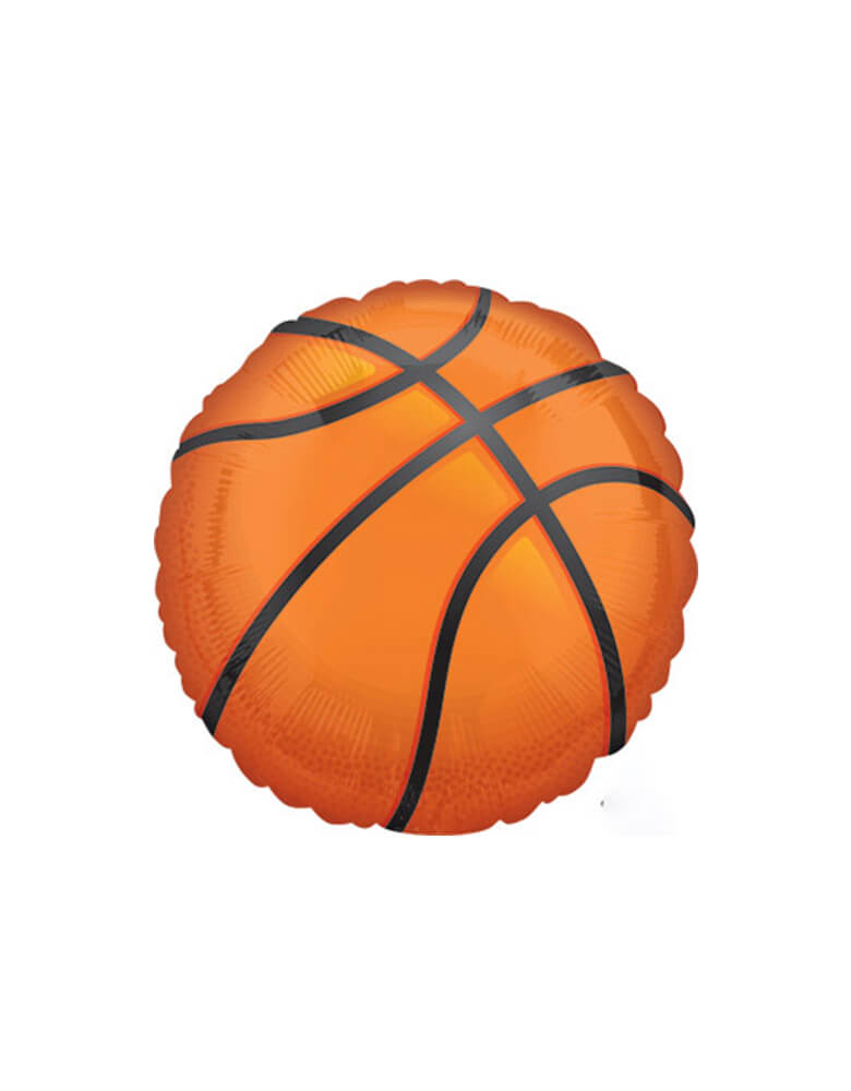 Momo Party's 28 inches Basketball Shaped Foil Balloon by Anagram Balloons. It sets a great scene for a basketball themed party.