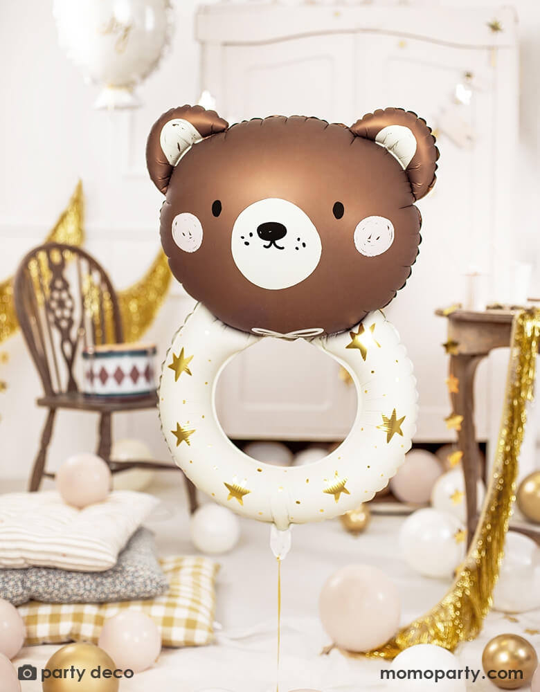 Bear Rattle Foil Balloon