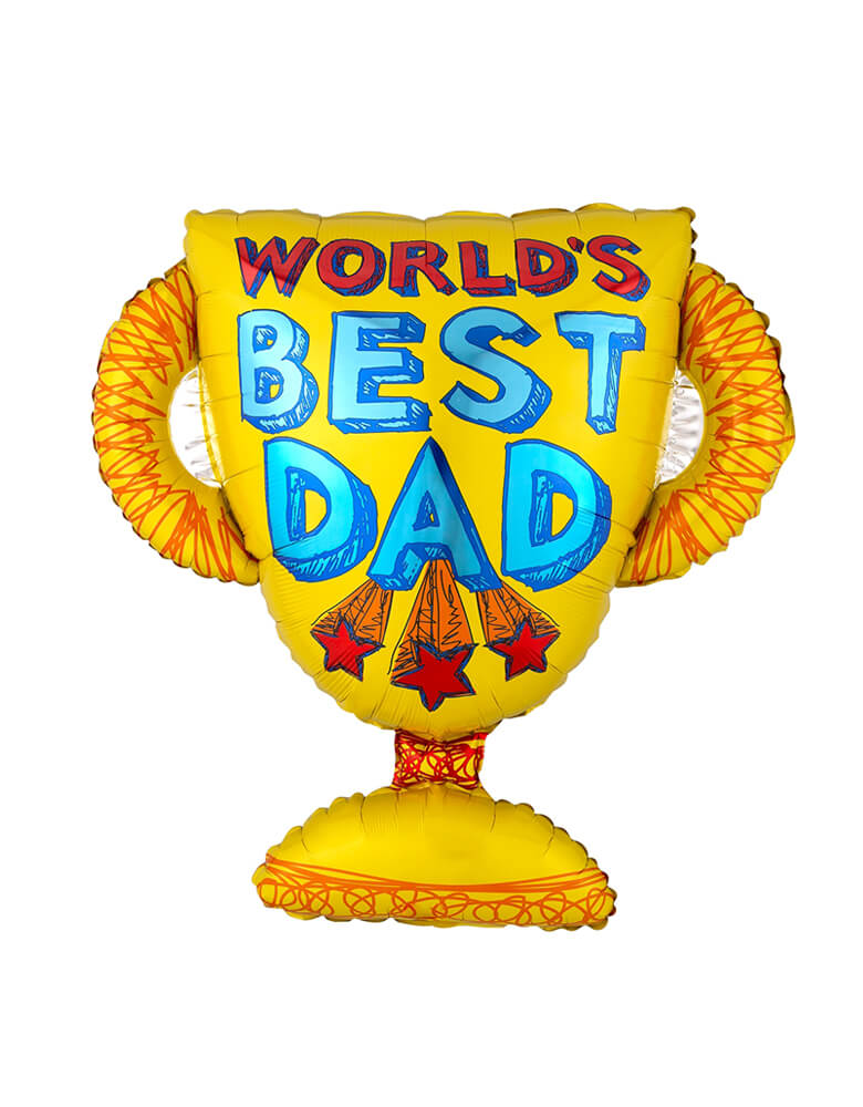 Anagram 35" World's Best Dad Trophy Super Shape Foil Balloon for Father's day celebreation